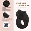 TESS Clip-In Real Hair Extensions, Remy Clip-In Extensions, #1B Natural