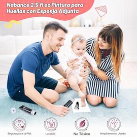 Nabance Baby - Pintura para manos y huellas, cabeza de esponja, pintura