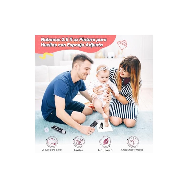 Nabance Baby - Pintura para manos y huellas, cabeza de