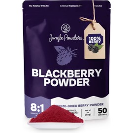 Jungle Powders Blackberry Powder for Smoothie 7 Ounce Bag, Powdered Freeze Dried Blackberries, Purple Superfood Flavoring Extract for Baking Flavoring