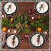 6 Set Round Christmas Plaid Placemats, Red Green