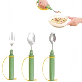 DEEYOTA Adaptive Utensils,Weighted Utensils for Hand Tremors,Parkinsons Aids for Living,Suitable for Elderly,Disabled and Other Stroke Patients