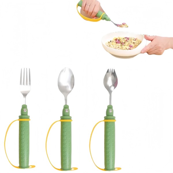 DEEYOTA Adaptive Utensils,Weighted Utensils for Hand Tremors,Parkinsons Aids for Living,Suitable