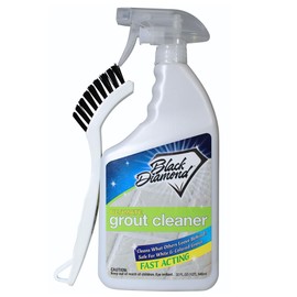 Black Diamond Ultimate Grout Cleaner: Best Cleaner for Tile,Ceramic,Porcelain, Marble Acid-Free Safe Deep Cleaner & Stain Remover for Even The Dirtiest Grout. (1-Quart/1-Brush)