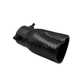 Sakali 63mm Heart-Shaped Tail Pipe Car Stainless Steel Exhaust Muffler Tip 2.5 inch Inlet Universal Fit Exhaust Pipe (Carbon Fiber Pattern,Straight)