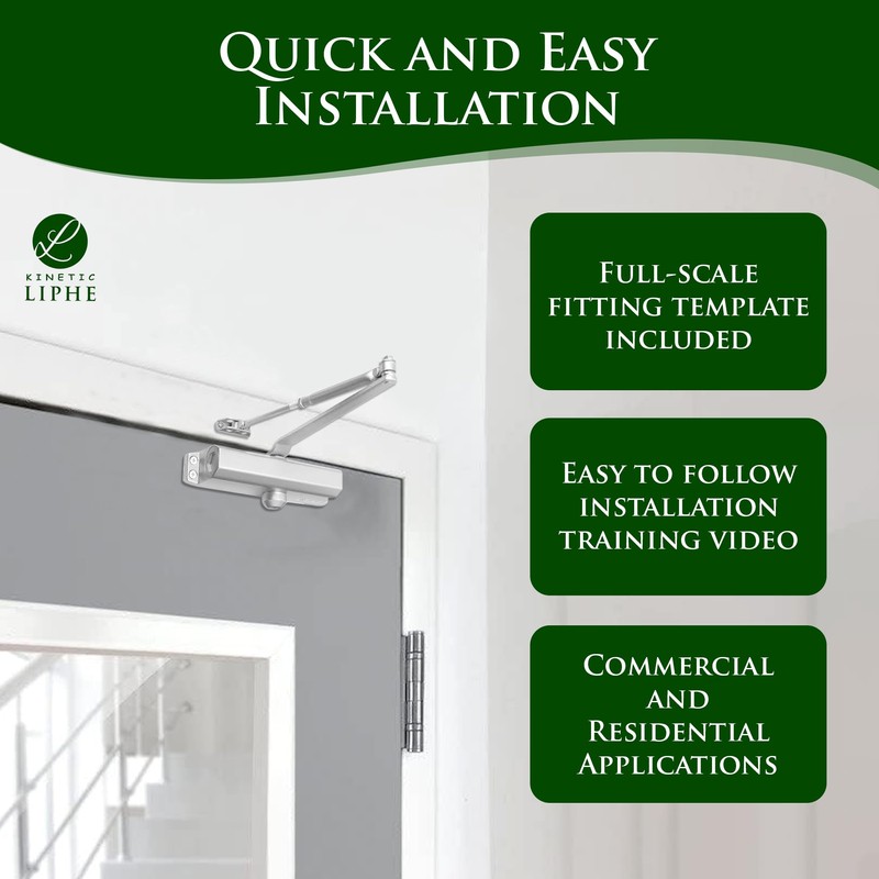 Automatic Door Closer - Hold Open Feature - Adjustable Hydraulic
