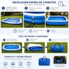 Alberca Inflable 262x175x50cm para Niños y Adultos, Piscina Rectangular Familiar