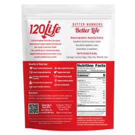 120LIFE Blood Pressure Support, Natural Beet Root Powder Drink Mix with Pomegranate Powder, Cranberry Supplement, Tart Cherry, Hibiscus, and Magnesium (28 Servings) - Gluten-Free, Vegan