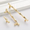 AchNau 10pcs Cabinet Handles Hole Centers 3-3/4", Bamboo Shape Kitchen
