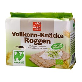 Linea Natura Organic Rye Whole Grain Crispbread, Naturland Crispbread, Organic, Baked Without Yeast, 200 g