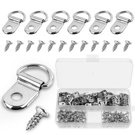 Ganchos para Cuadros con Anillas en D, 80 Colgadores de Cuadros, Perchas de Marco de Imagen para Colgar Cuadros, Cuadros y Marcos de Fotos