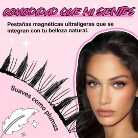 Kit De Pestañas Magnéticas Zynlora® Con Aplicador y 2 Pares De Mink Sintético Natural