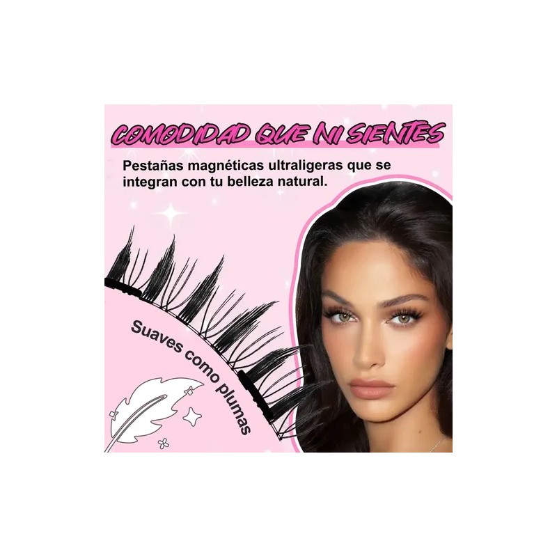 Kit De Pestañas Magnéticas Zynlora® Con Aplicador y 2 Pares