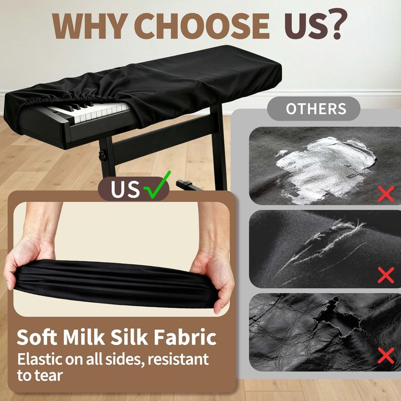 88 Keys Piano Keyboard Dust Cover,Soft Milk Silk Stretchy,Electronic Keyboard