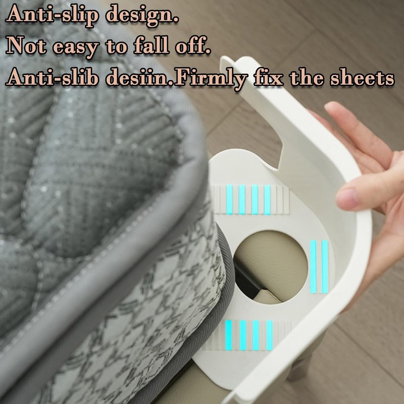 JISRKP 4PCS Bed Sheet Holder with Lock Strips, Bed Sheet