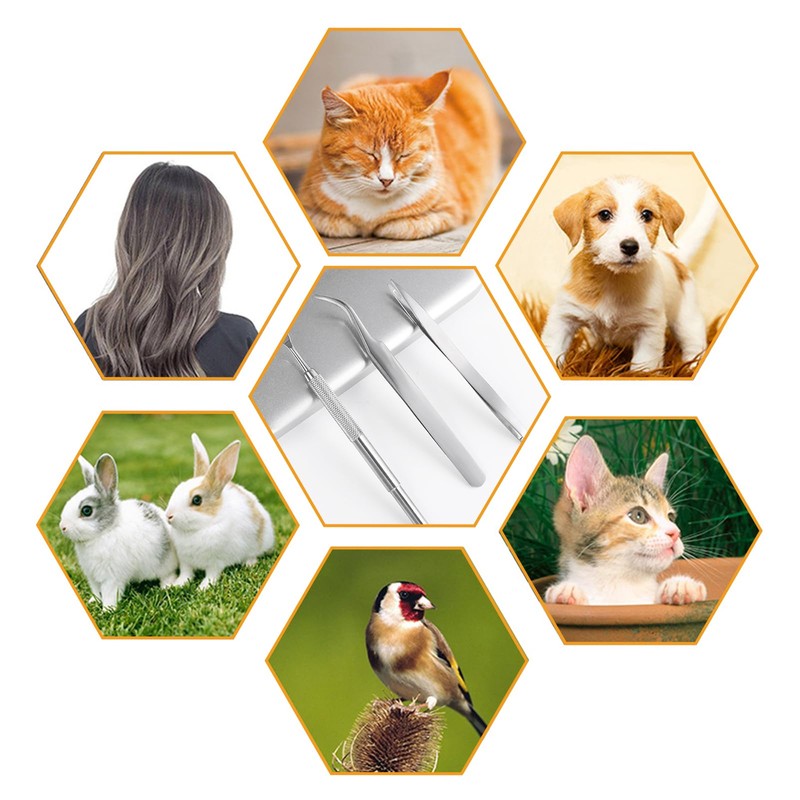 EASONGEE 3pcs Stainless Steel Tick Remover Tool Set, Tick Removal