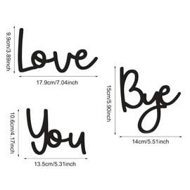 MAYOKIAAR Love You Bye Above Door Sign, Wood Hallway Decor,Modern Black Letter Wall Art for Hallway or Stairs, Elegant Family Home Décor,Express Love and Warmth,Valentines Gift Sign