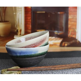 Shigaraki Ware Couples Rice Bowl [Blueberry Raspberry Rice Bowl Set w909-13_909-14] Pair of Tableware, Couple, Pottery, Tableware, Rice Bowl, Rice Bowl, Stylish, Stylish