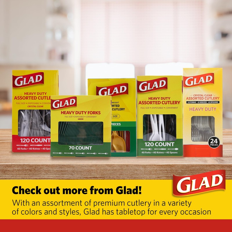 Glad Clear Plastic Spoons - Dishwasher Safe Clear Disposable Heavy