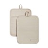 KitchenAid Ribbed Soft Silicone Pot Holder 2-Pack Set, Milkshake Tan,