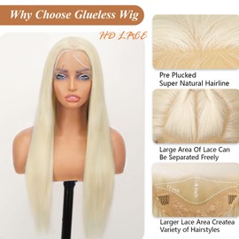 AISI HAIR 13x4 HD Lace Front Wig Blonde Pre Plucked With Baby Hair Straight Glueless Synthetic Wigs for Women 28inch Beginner Friendly