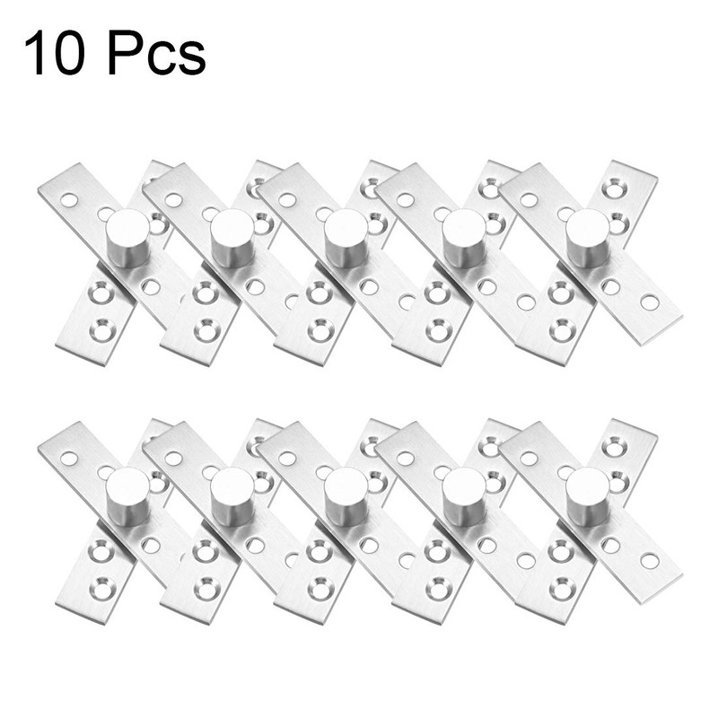 sourcing map 10 Sets Stainless Steel 360 Degree Door Pivot