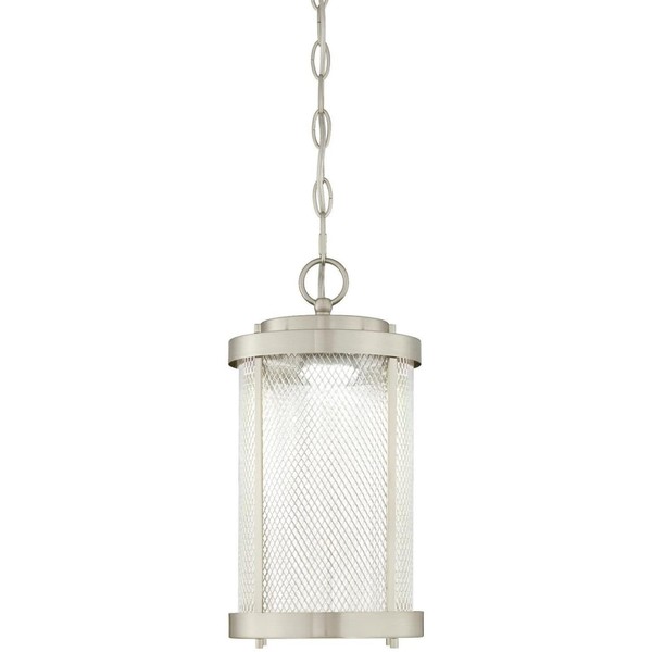 Westinghouse Lighting 6312224 Skyview One-Light LED Outdoor Pendant, Brushed Nickel Finish with Mesh and Clear Glass