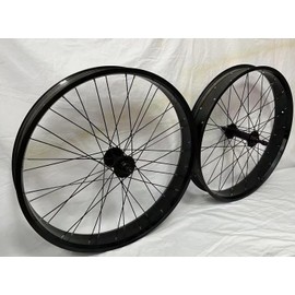 26 inch x 4 Fat Tire Bicycle Wheel Set 12Gx36H Heavy Duty Aluminum Wheelset 26" Bike Wheels Set (Front & Rear) (Black) Disc Brake