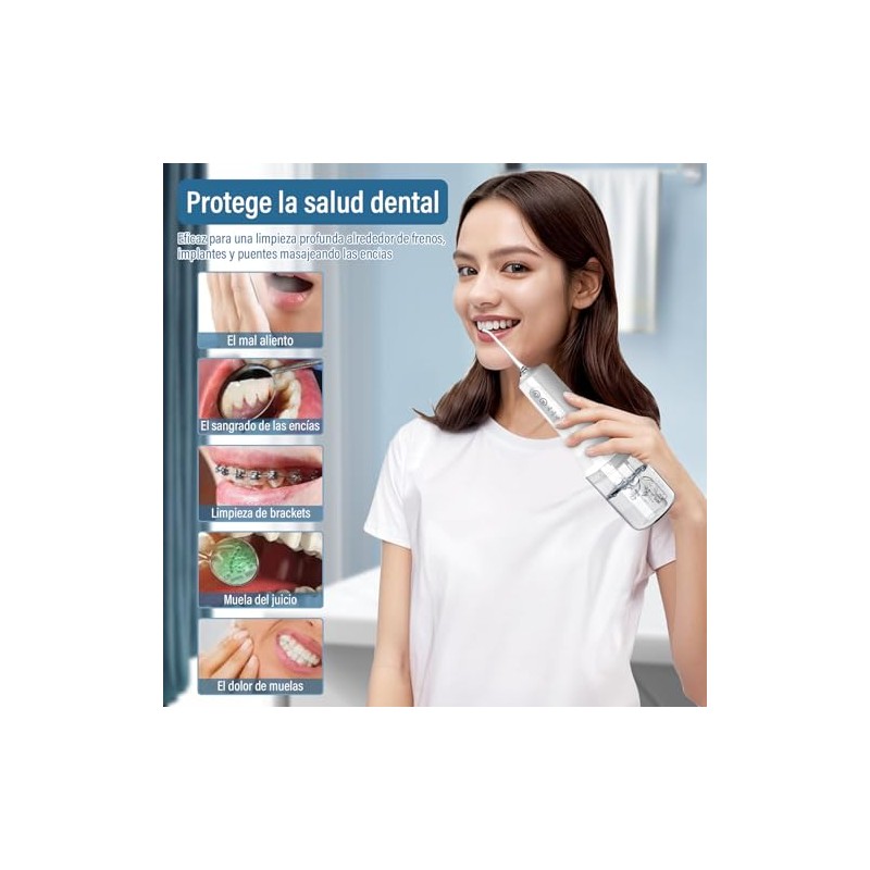 KIROGILY Irrigador Bucal, Water Flosser con Deposito De Agua de