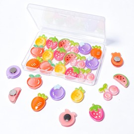 28 Pack Fruit Fridge Magnets, Cute Fridge Magnet, Strong Decoration Magnets for Photos, Notes, Menus, Fridge, Locker, Metal Board.