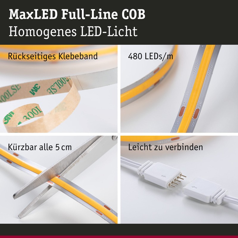 Paulmann 71045 LED Strip MaxLED 500 Full-Line COB Complete Set