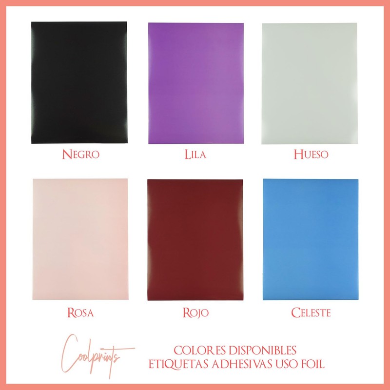 Coolprints Papel Etiqueta Adhesiva uso Foil en Laminadora Tamaño Carta