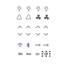 Switch Sticker Set with 24 Stickers Light Stickers and Fan Bell Arrows Stickers (RP 24/3) (14 mm)