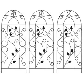 TREATLIFE HOME Sturdy and Elegant Plant Climbing Racks Set for Gardens, Iron Construction, Arched Roof Design, Weather-Resistant, Black, 15.7"x39.4"