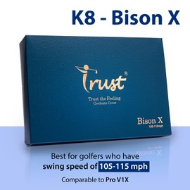Trust Golf Ball I K8 Bison X I Urethane Cover with Reactive Core I 3-Pcs I Fit to Swing Speed Above 105 mph I White, 12 Balls I