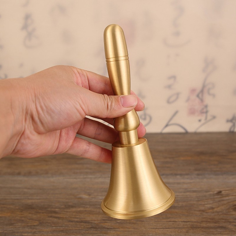 Hand Call Bell Easy Cleaning Portable Brass Material 13x6.5cm Decorative