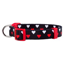 Native Pup Valentine’s Dog Collar- Valentines Day Pet Collars- Valentine Girly Hearts- Pink Red Heart- Cute Boy Girl Puppy Gift- Adjustable for Small, Medium, Large Breeds (White & Red Hearts, Large)