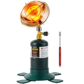 Propane Heater 6200BTU,Camping Heater Propane with windproof USB lighter,Portable Outdoor Heater, Golf Cart Heater,Propane Heater Camping,Gas Heater Cordless with Cylinder Stand (Fuel not included)