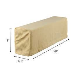 CM Anti-Slip Sofa Armrest Slipcover Anti-dust Armchair Stretch Cover for Sofa Recliner Armchair Couch Protector, One Pair (Khaki)