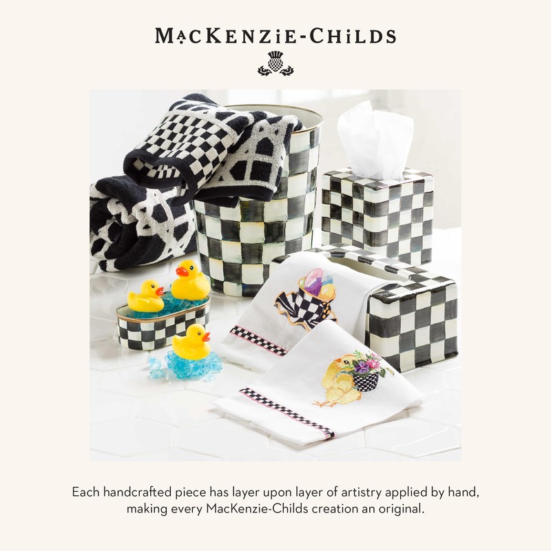 MACKENZIE-CHILDS Tissue-Box Cover, Tissue Holder for Home Decor, Black-and-White Courtly