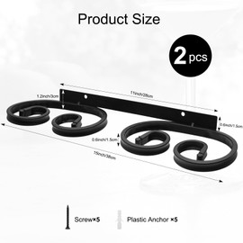 SAMGUYUE 2 Pcs Wall Mounted Wine Glass Rack Stemware, Metal Black Wine Cup Glasses Hanger Holder, Stemware Storage Organizer for Bar Kitchen Dining Room (15.12 Inch)