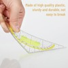 Amabro 6PCS Triangle Ruler with Handle, Transparent Plastic Protractor Geometry