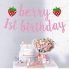 Glitter Berry 1st Birthday Banner Garland Strawberry Themed Birthday Decorations,