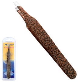 ASM® Professional Tweezers for Facial Hair Women - Heavy Duty Stainless Steel Ingrown Hair Tweezers for Eyebrows Plucking, Eyelashes & Blackhead Tweezers Beauty Tool for Women (Brown Black)