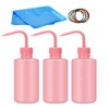 ATOMUS 3pcs Pink Tattoo Squeeze Wash Bottle 250ml Lab Bottles