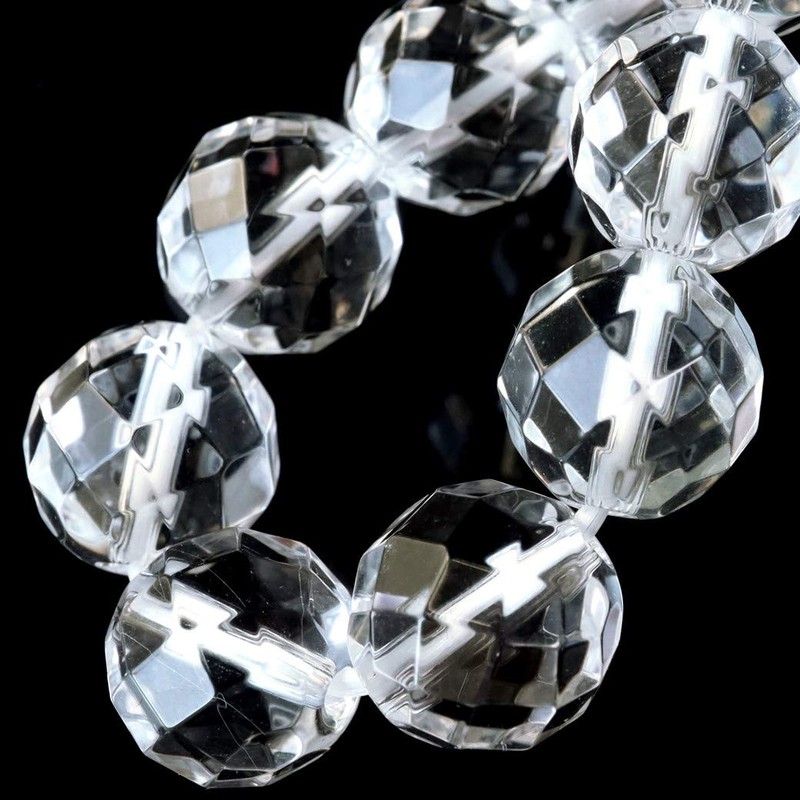 64 Faceted Crystal Bracelet, 0.4 inches (10 mm), Power Stone,