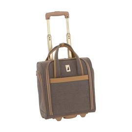 London Fog Kensington Navy Sand Herringbone 15" Verticle Under Seat Bag, 15 inch