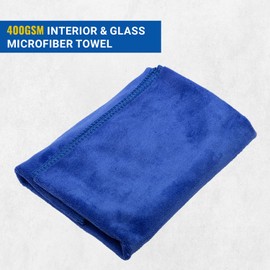 Eastwood Concours Interior and Glass Large Microfiber Towels for Cars | 400 GSM Large 15.5" x 23.5" | Premium Microfiber Cleaning Cloth for Cars & Trucks | Super Soft Anti Swirl | 1 Pack | Blue
