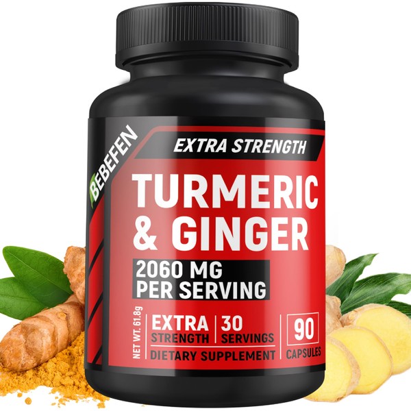 Turmeric Curcumin Supplement 2060mg with Organic Turmeric & Ginger, 95%