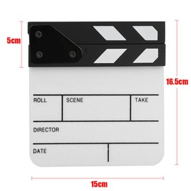Movie Film Clap Board, 5.9 x 6.5 Inch Acrylic Film Clapboard, Cut Action Scene Clapper Board with Pen, for Film Recording